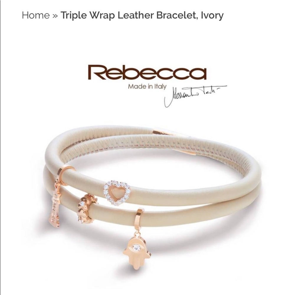Rebecca MyWorld leather wrap charm bracelet